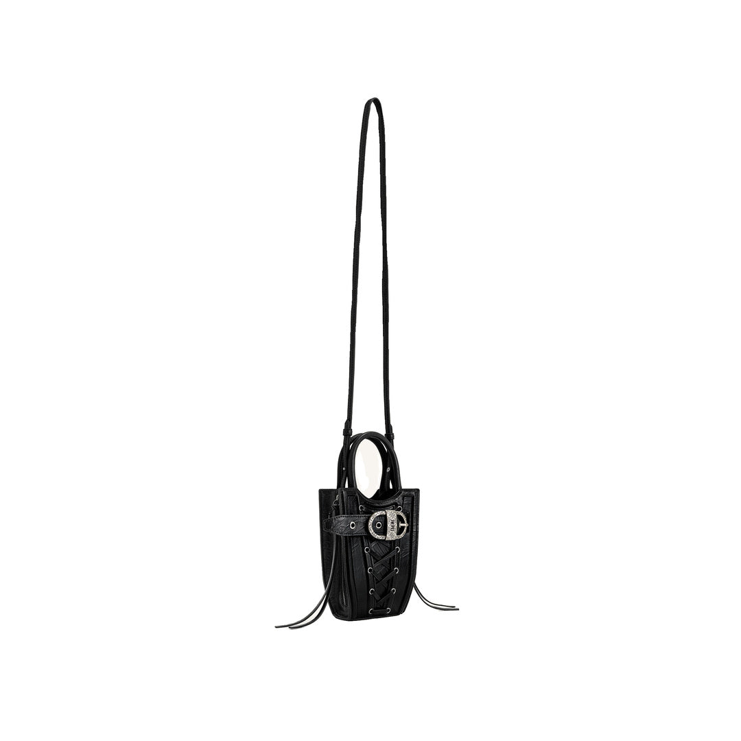 JW PEI FEI Crushed Straps Phone Bag - Black