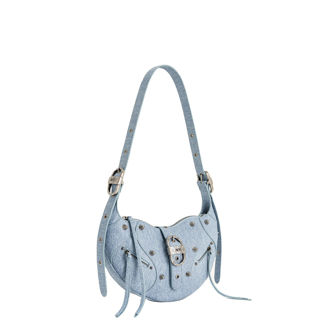 JW PEI Tessa Denim Embossed Shoulder Bag - Blue