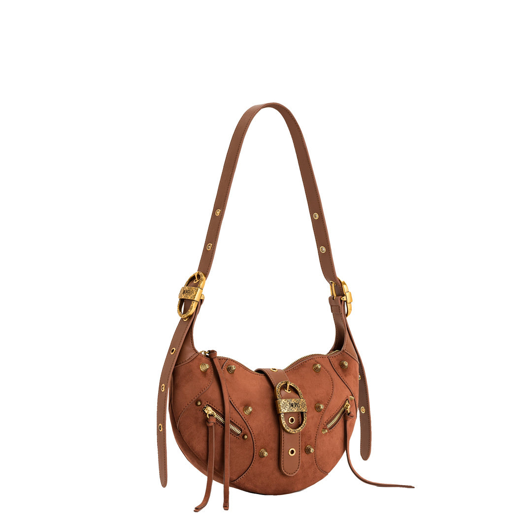 JW PEI Tessa Suede Shoulder Bag - Dark Birch Brown