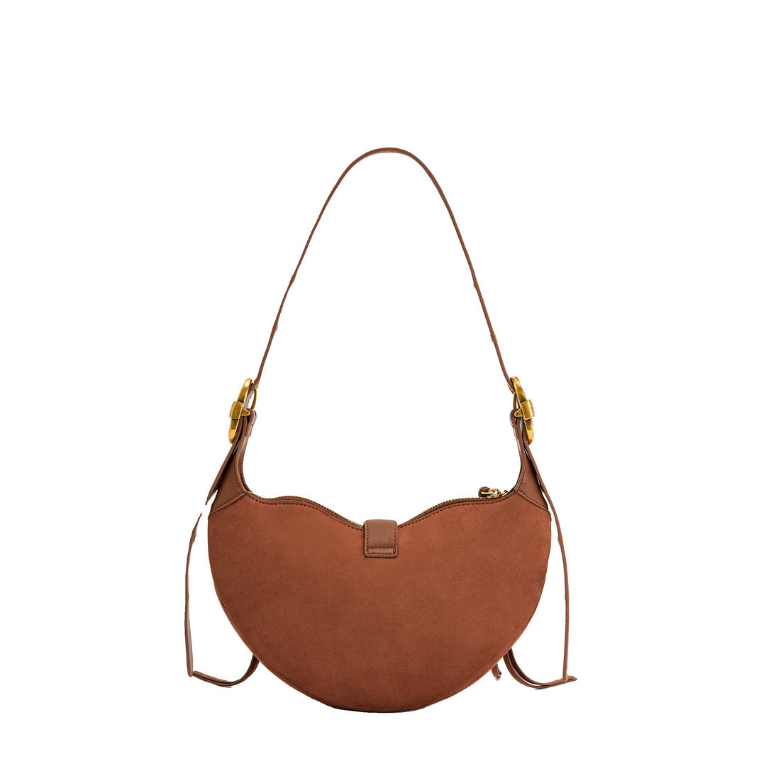 JW PEI Tessa Suede Shoulder Bag - Dark Birch Brown