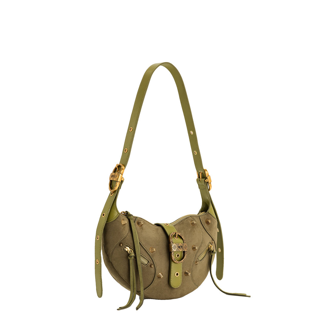 JW PEI Tessa Suede Shoulder Bag - Dark Olive