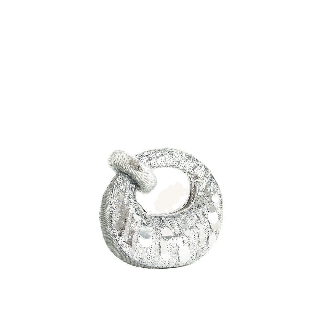 JW PEI Abacus Metallic Sequin Mini Top Handle Bag - Silver