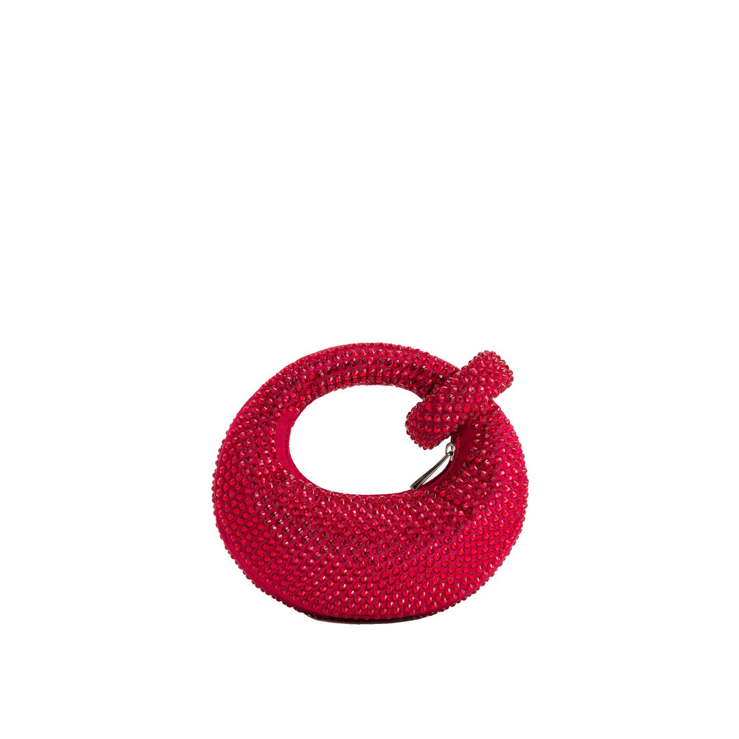 JW PEI Abacus Artificial Crystal Mini Top Handle Bag - Red