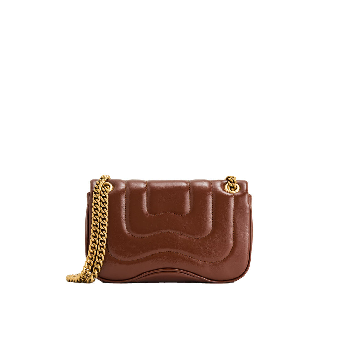 JW PEI Tina Quilted Chain Crossbody - Brown