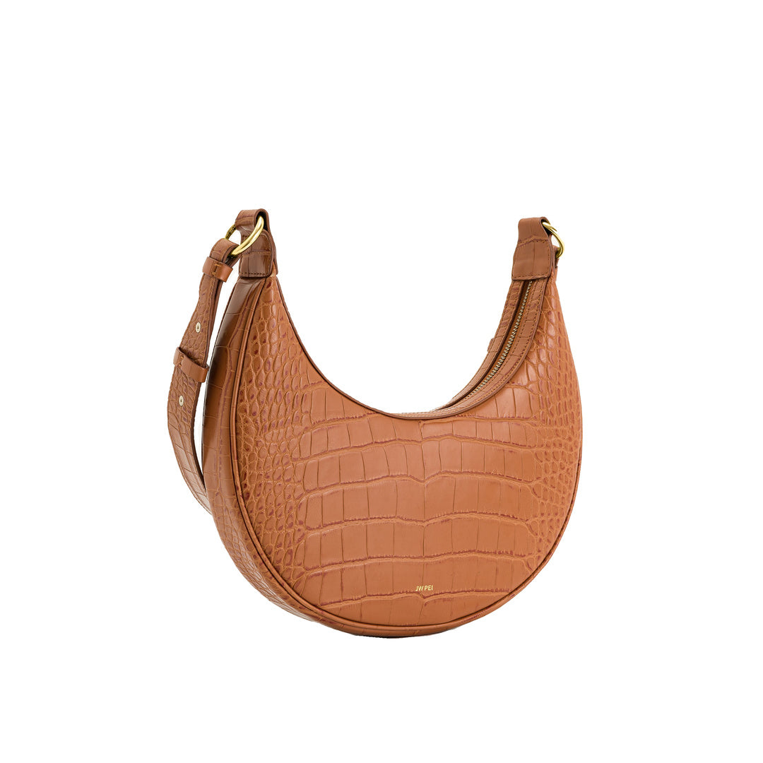 JW PEI Carly Saddle Bag - Acorn Brown Croc