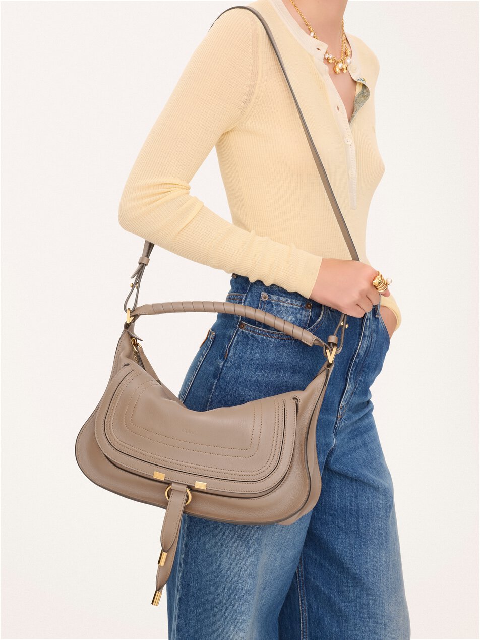 CHLOE Small Marcie shoulder bag in soft leather Woodsmoke