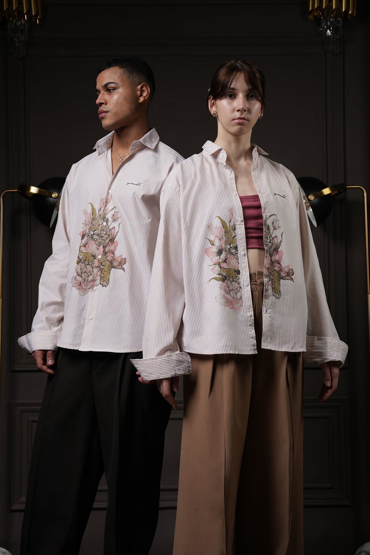 Rebel - Beige Pinstripe Shirt