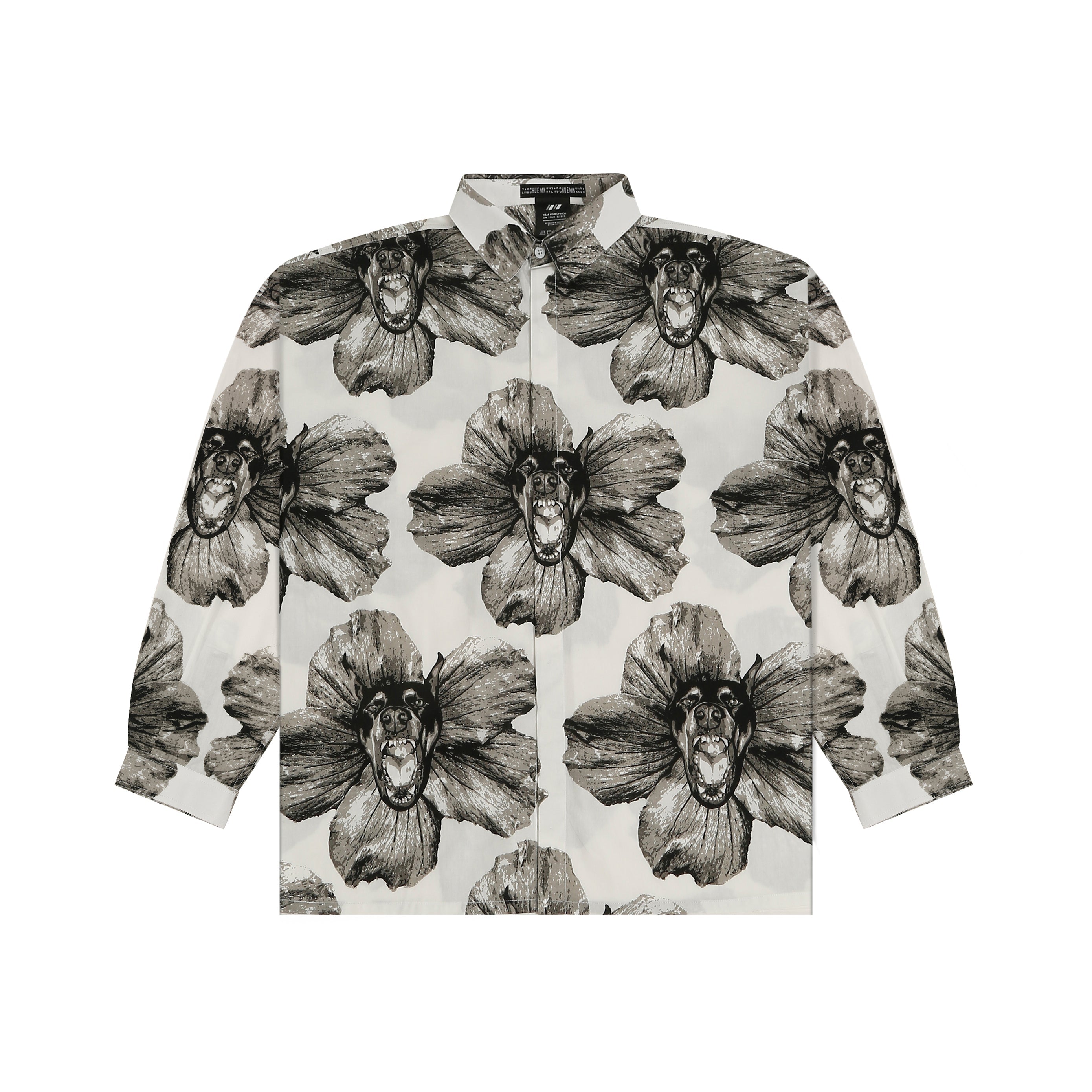 Canine printed cotton shirt - White