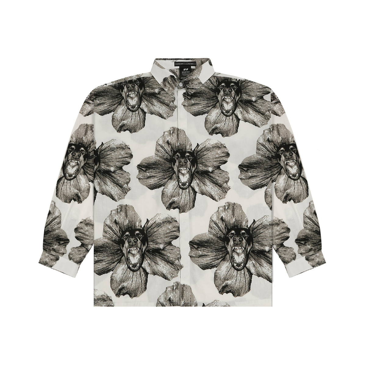 Canine printed cotton shirt - White