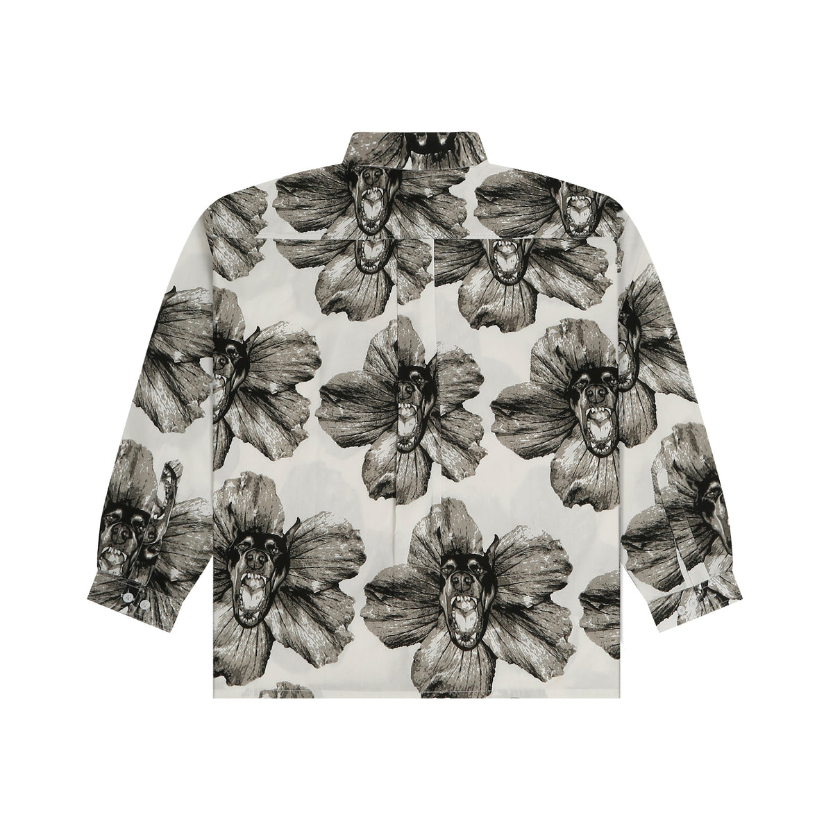 Canine printed cotton shirt - White