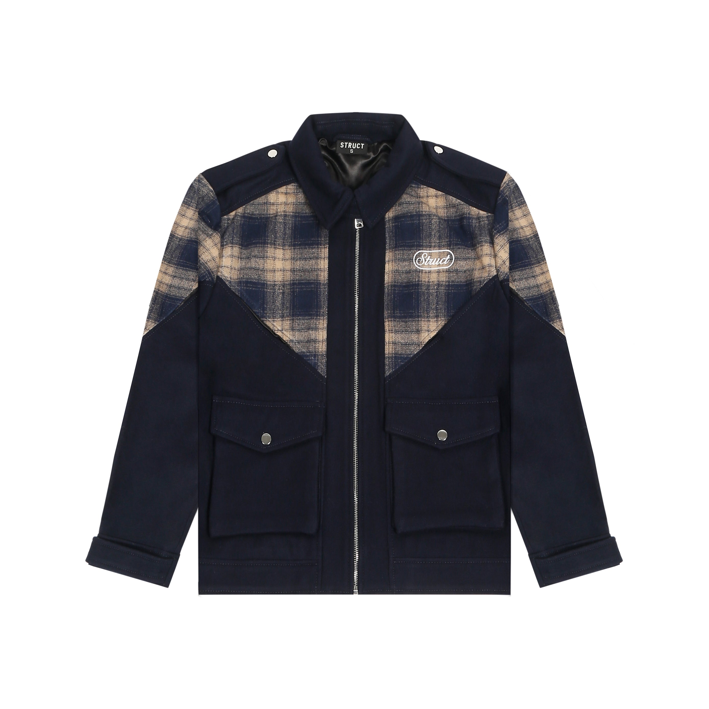 CHEVRON CHECK TRACK SUITING JACKET