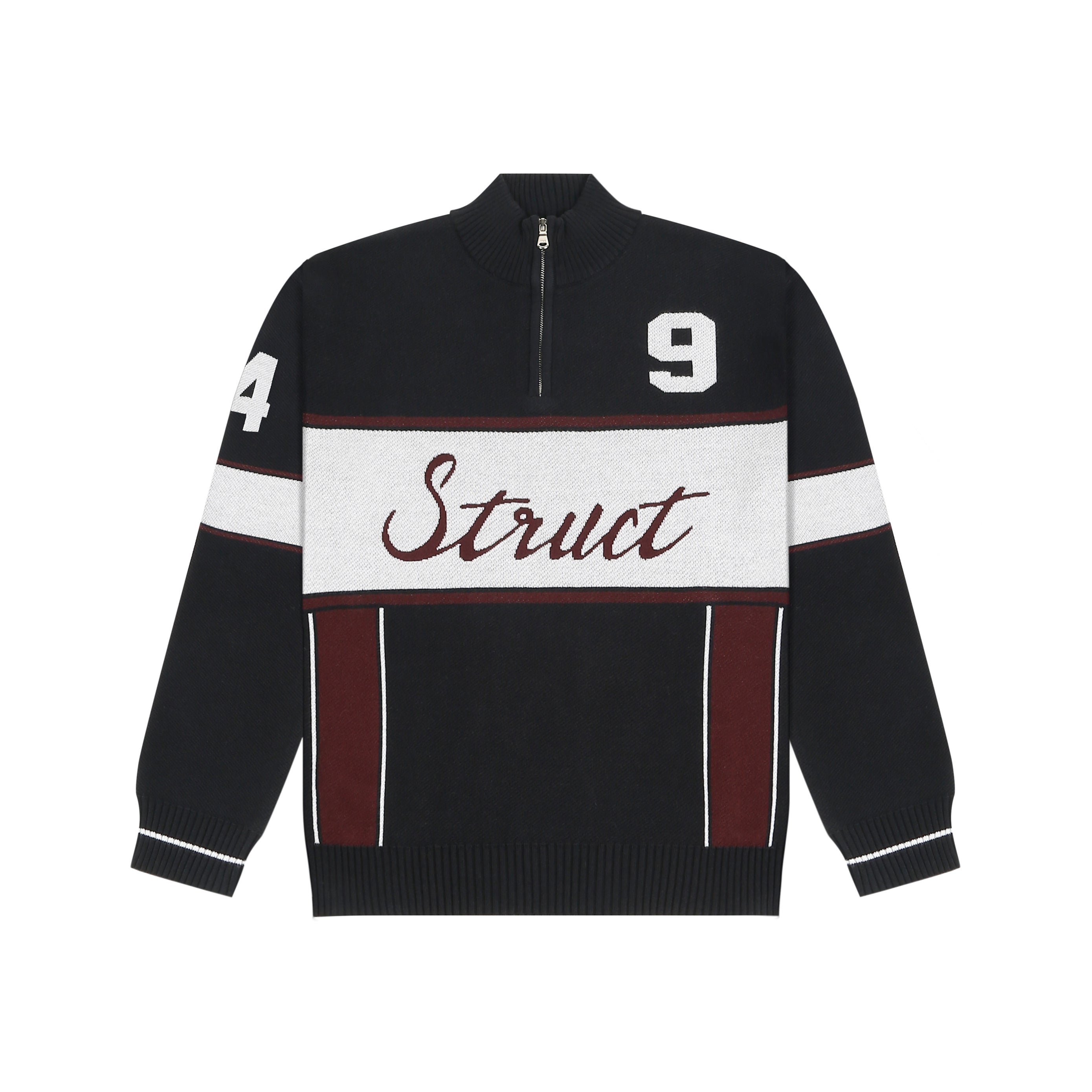 CYCLING CLUB HALF-ZIP KNIT SWEATER