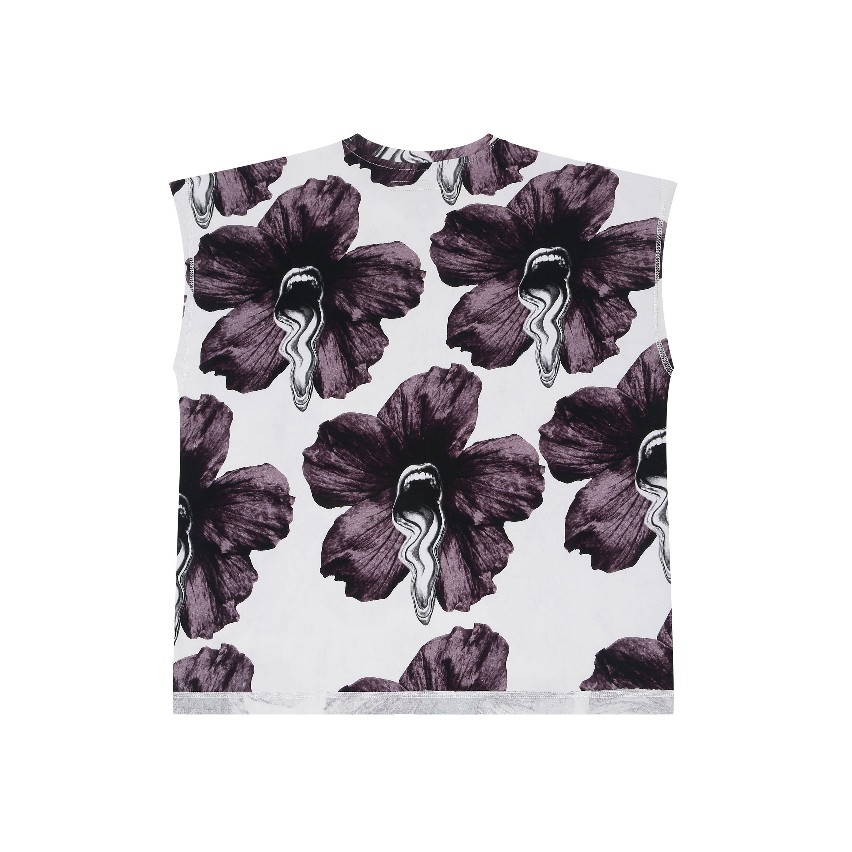 Tongue-printed cotton sleeveless top (Men's)