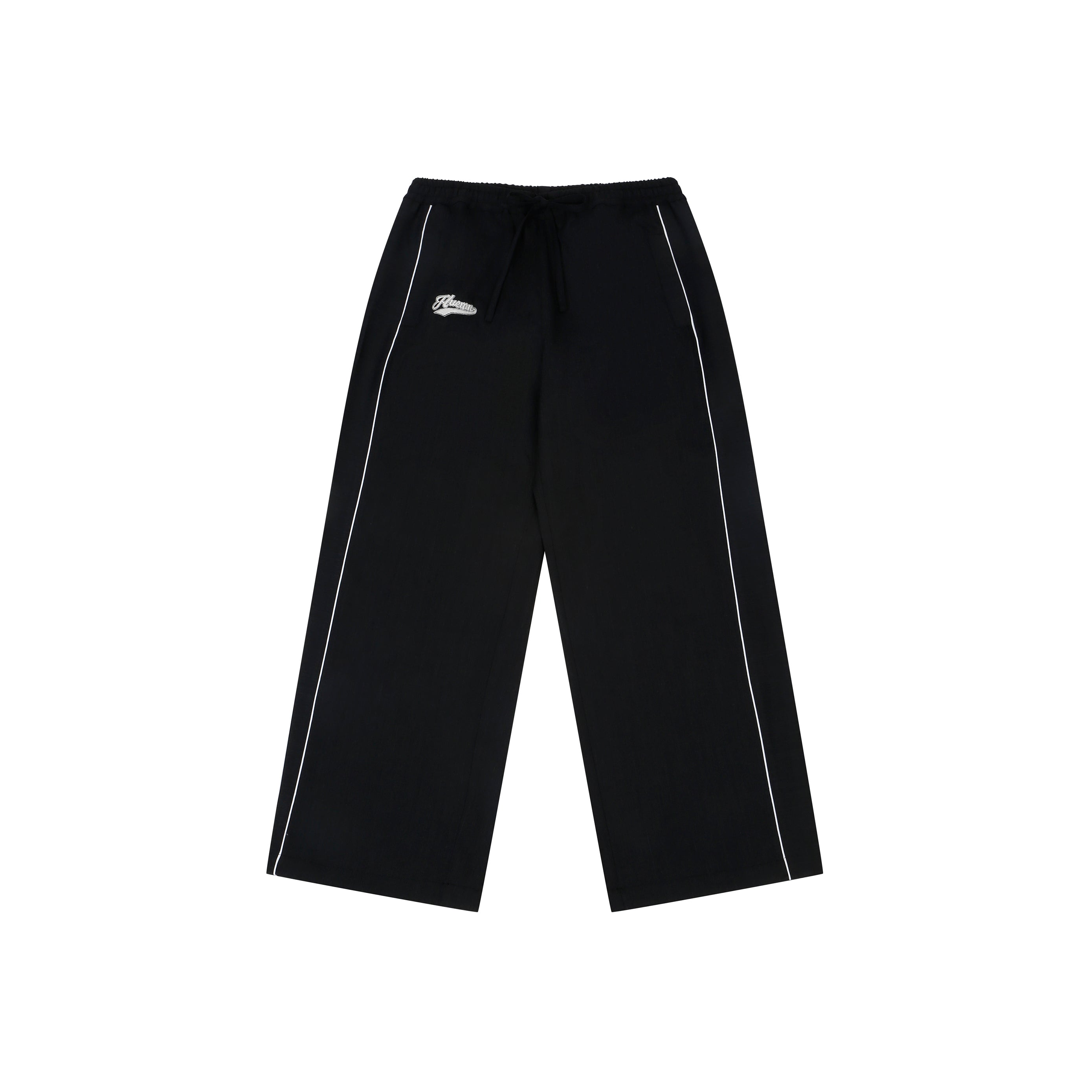 Shreyas Iyer x HUEMN embroidered trackpant with piping detail (Black)