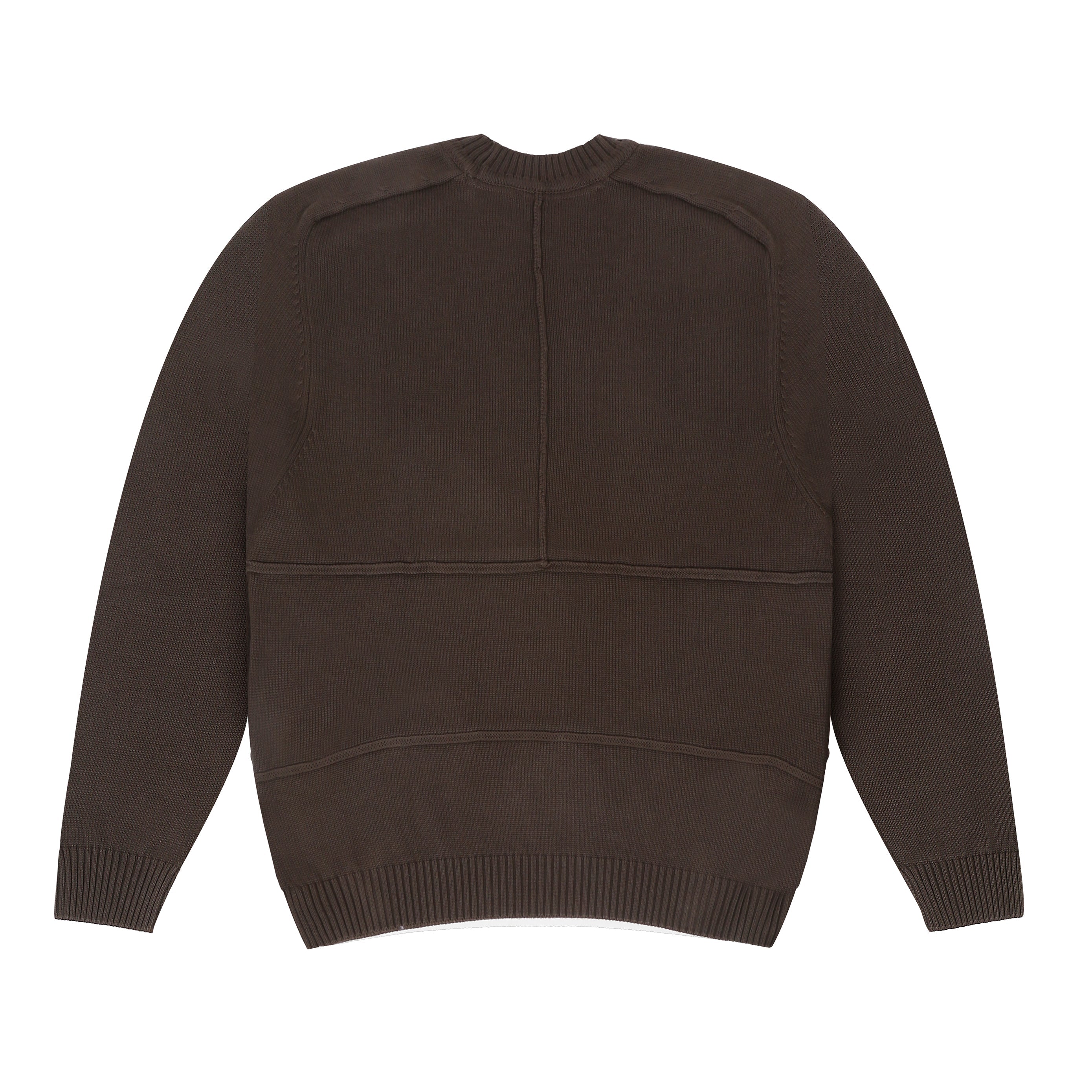 KNITTED CREW NECK JUMPER - ASH WOOD