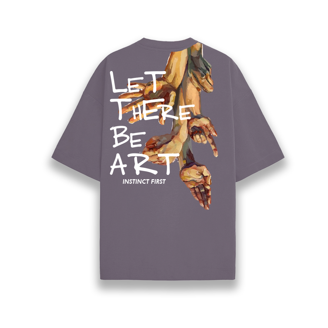 Let there be art - Oversized T-shirt -(Grey)
