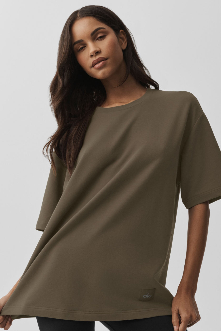 alo Double Take Short Sleeve - Olive Tree