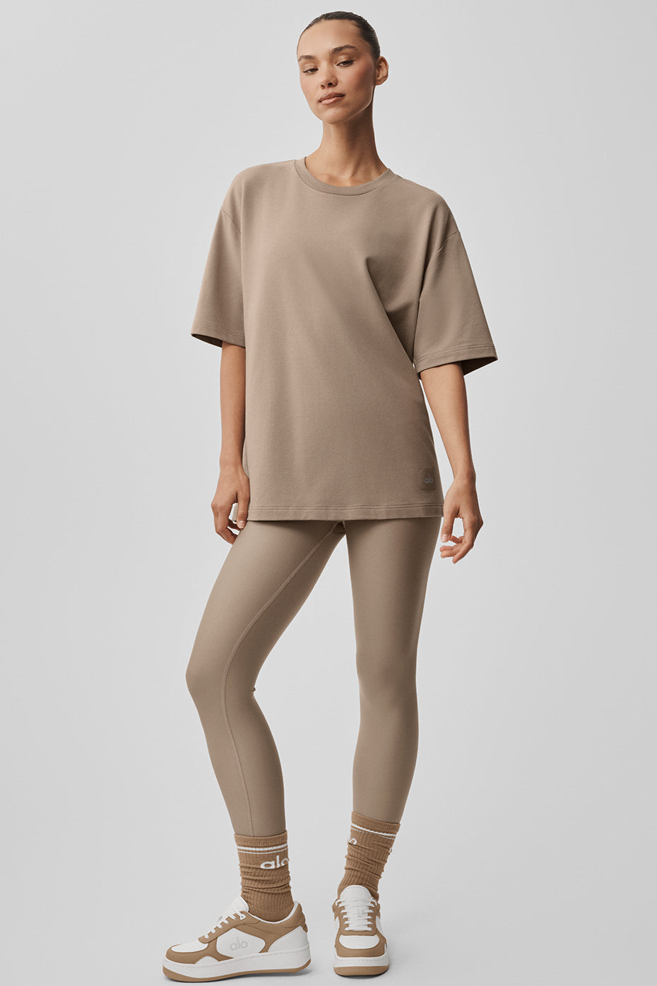 alo Double Take Short Sleeve - Gravel