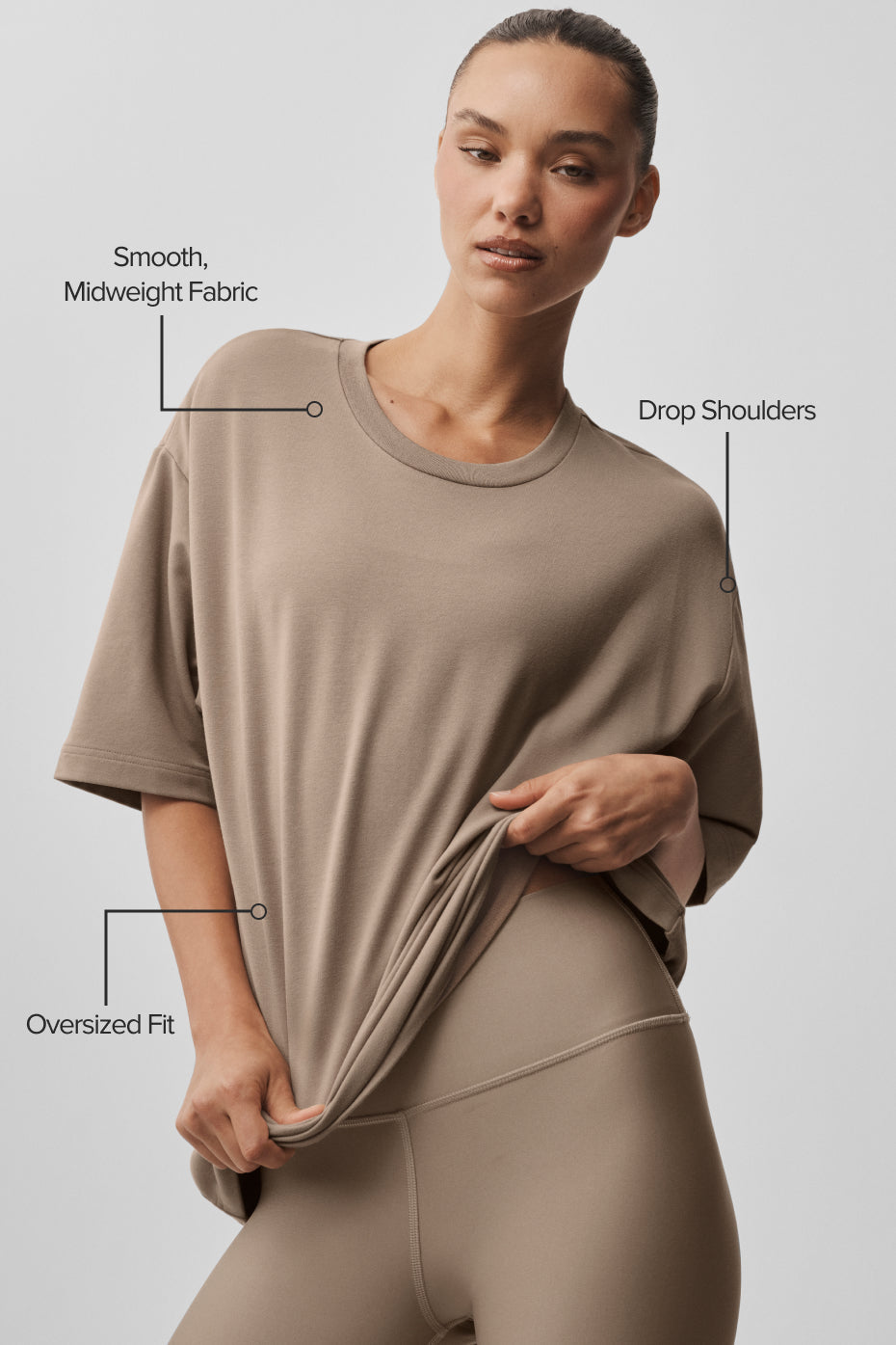 alo Double Take Short Sleeve - Gravel