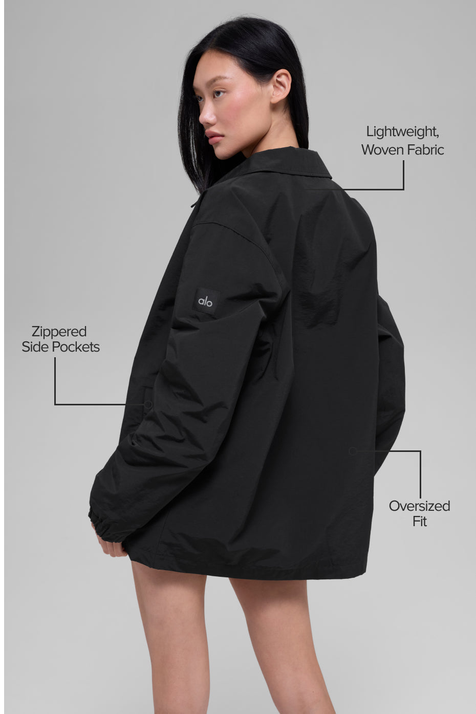 alo Torrent Overshirt - Black