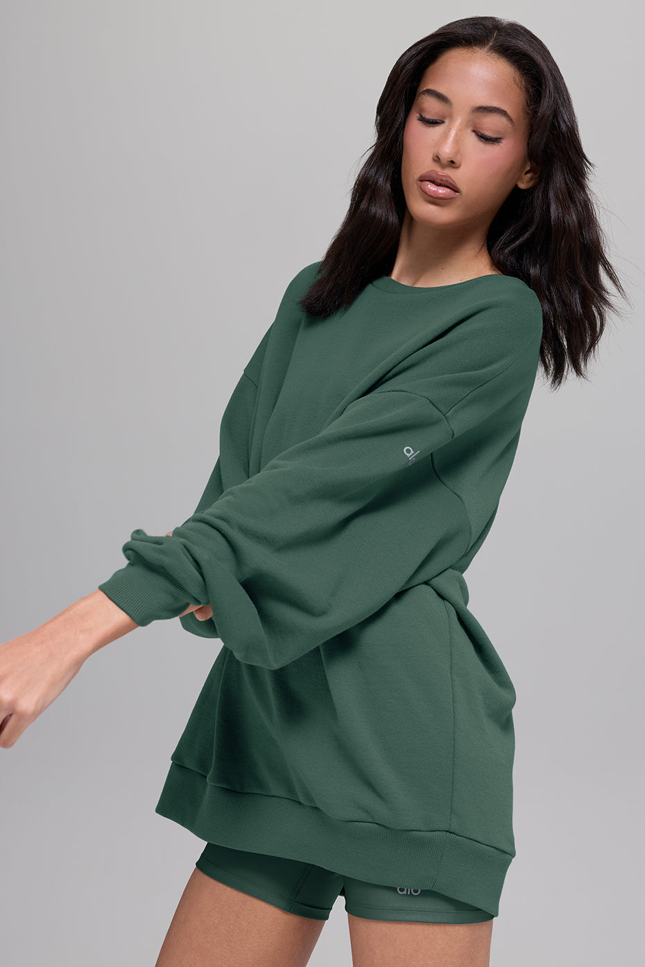 alo Chill Crew Neck Pullover - Clover Green