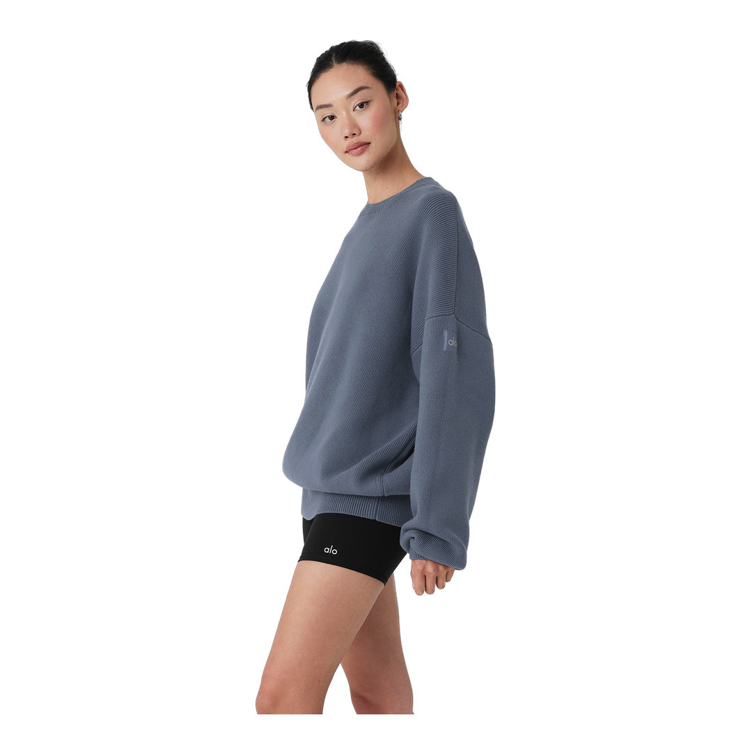 alo Scholar Crew Neck Sweater - Bluestone