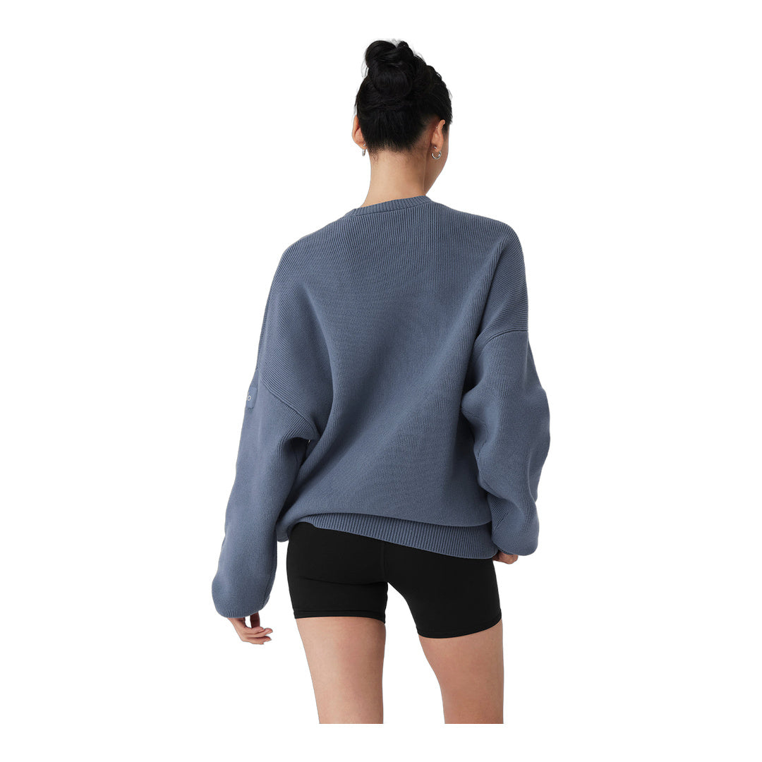 alo Scholar Crew Neck Sweater - Bluestone