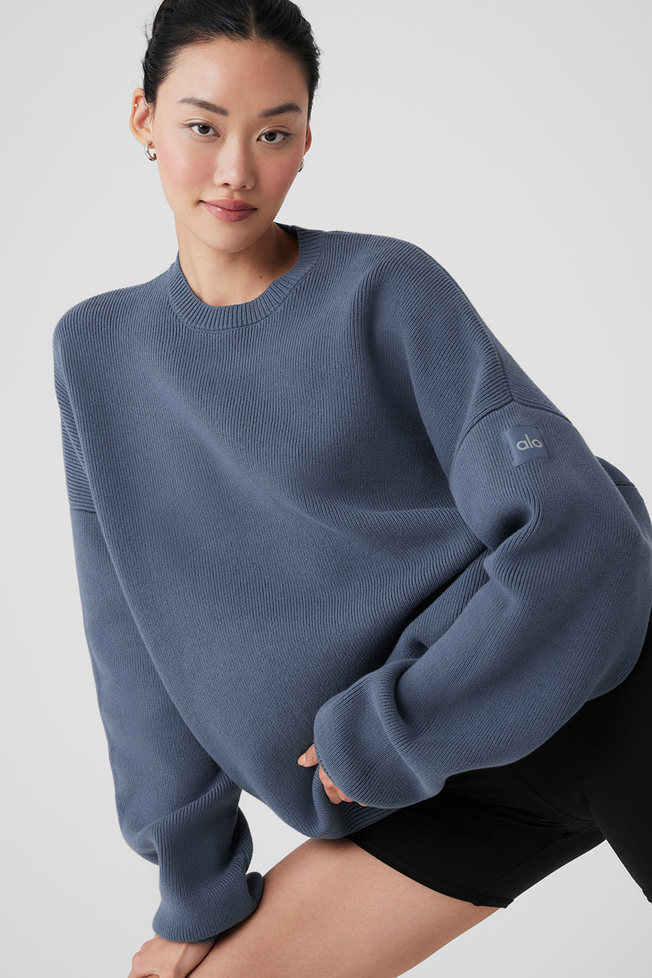 alo Scholar Crew Neck Sweater - Bluestone