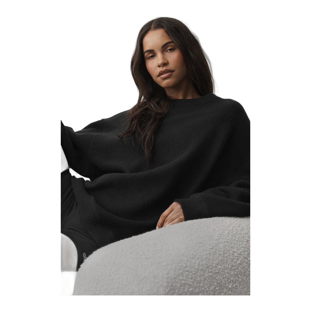alo Triumph Restore Crew Neck Sweatshirt - Black