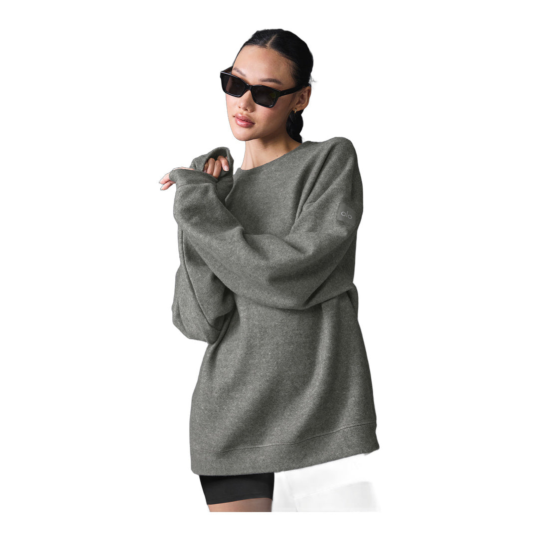alo Triumph Restore Crew Neck Sweatshirt - Grey Triblend