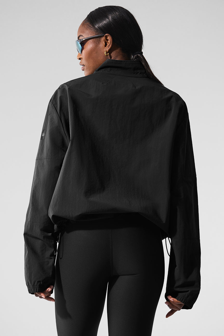 alo Light Weight Takeaway Track Pullover - Black