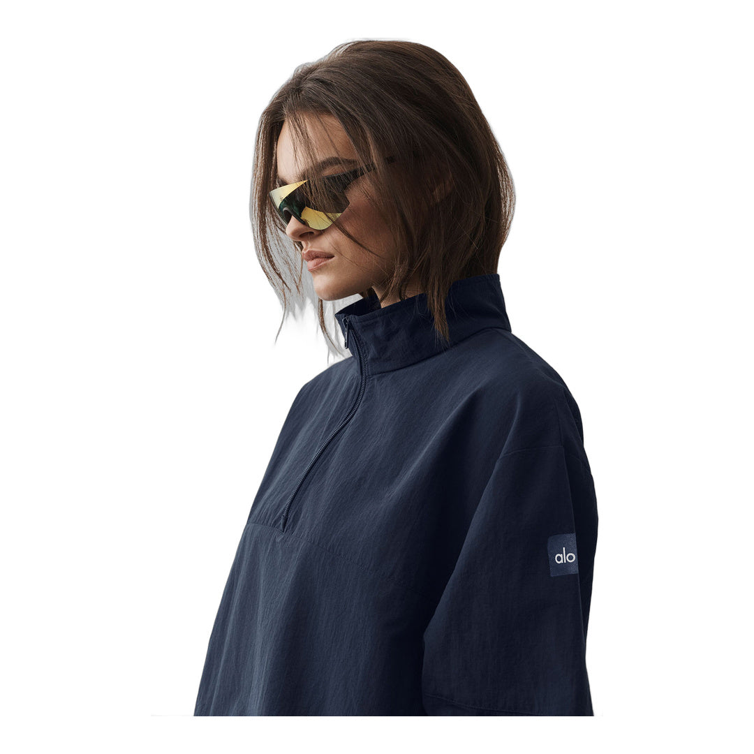 alo Light Weight Takeaway Track Pullover - Navy