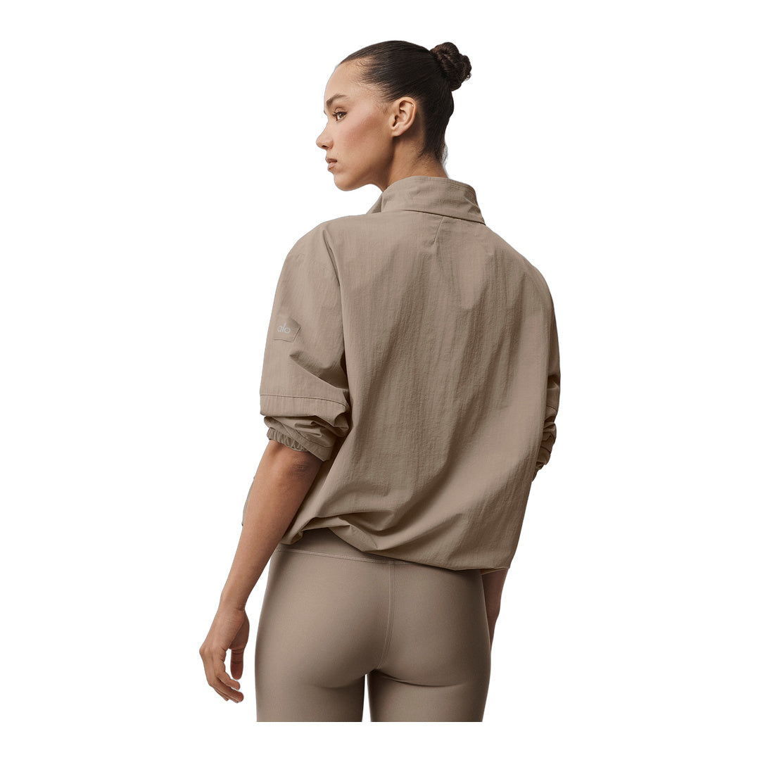 alo Light Weight Takeaway Track Pullover - Gravel