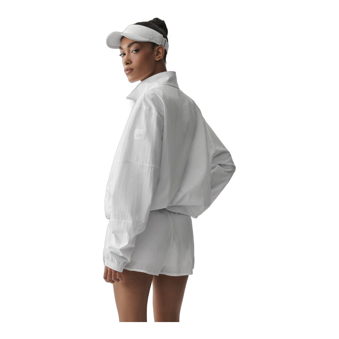 alo Light Weight Takeaway Track Pullover - White