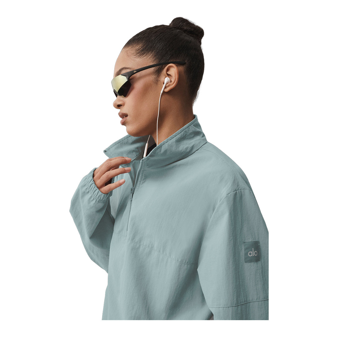 alo Light Weight Takeaway Track Pullover - Desert Sage