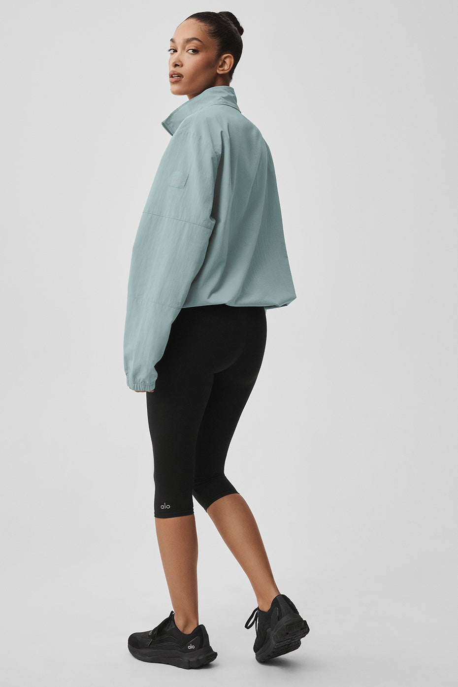 alo Light Weight Takeaway Track Pullover - Desert Sage