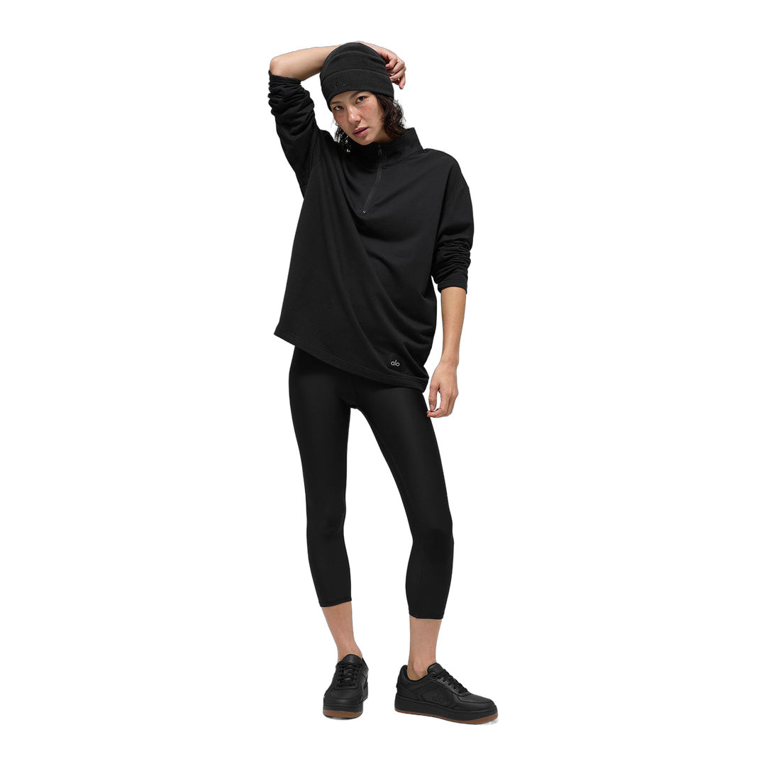 alo Double Take Long Sleeve 1/4 Zip - Black