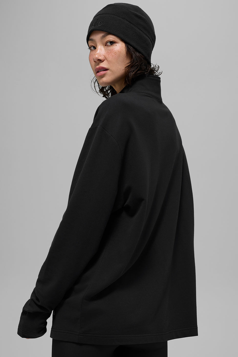 alo Double Take Long Sleeve 1/4 Zip - Black
