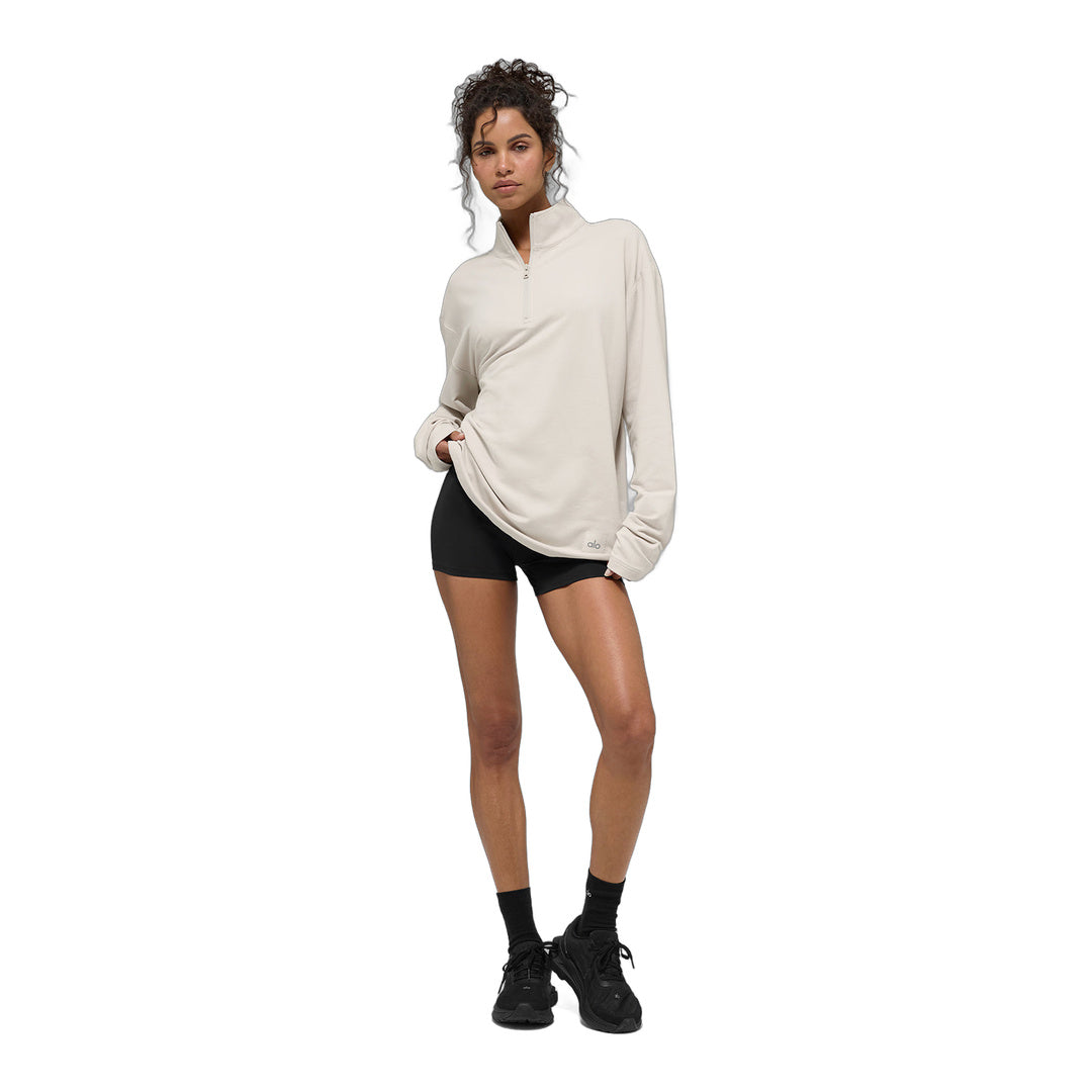alo Double Take Long Sleeve 1/4 Zip - Bone