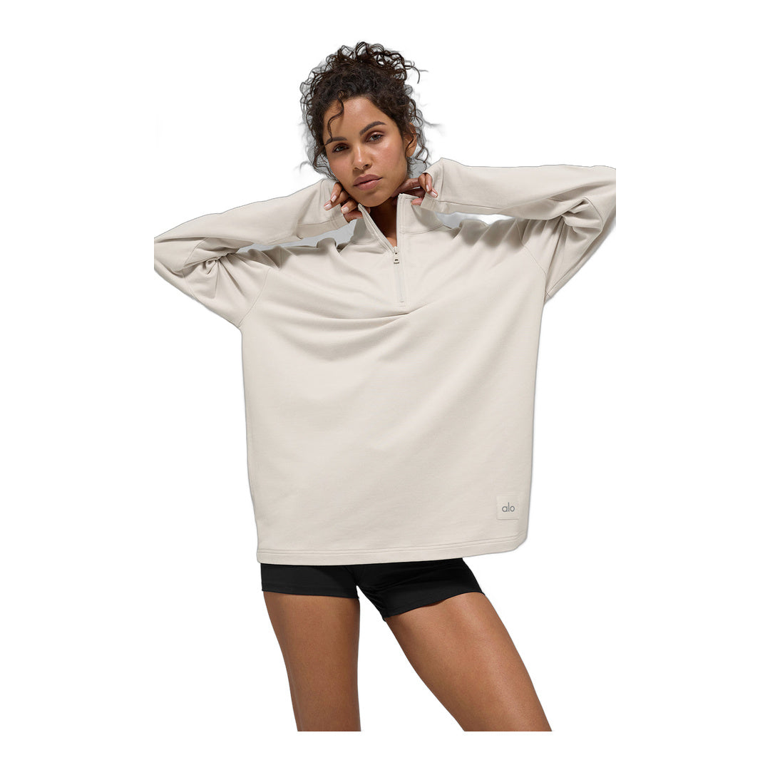 alo Double Take Long Sleeve 1/4 Zip - Bone