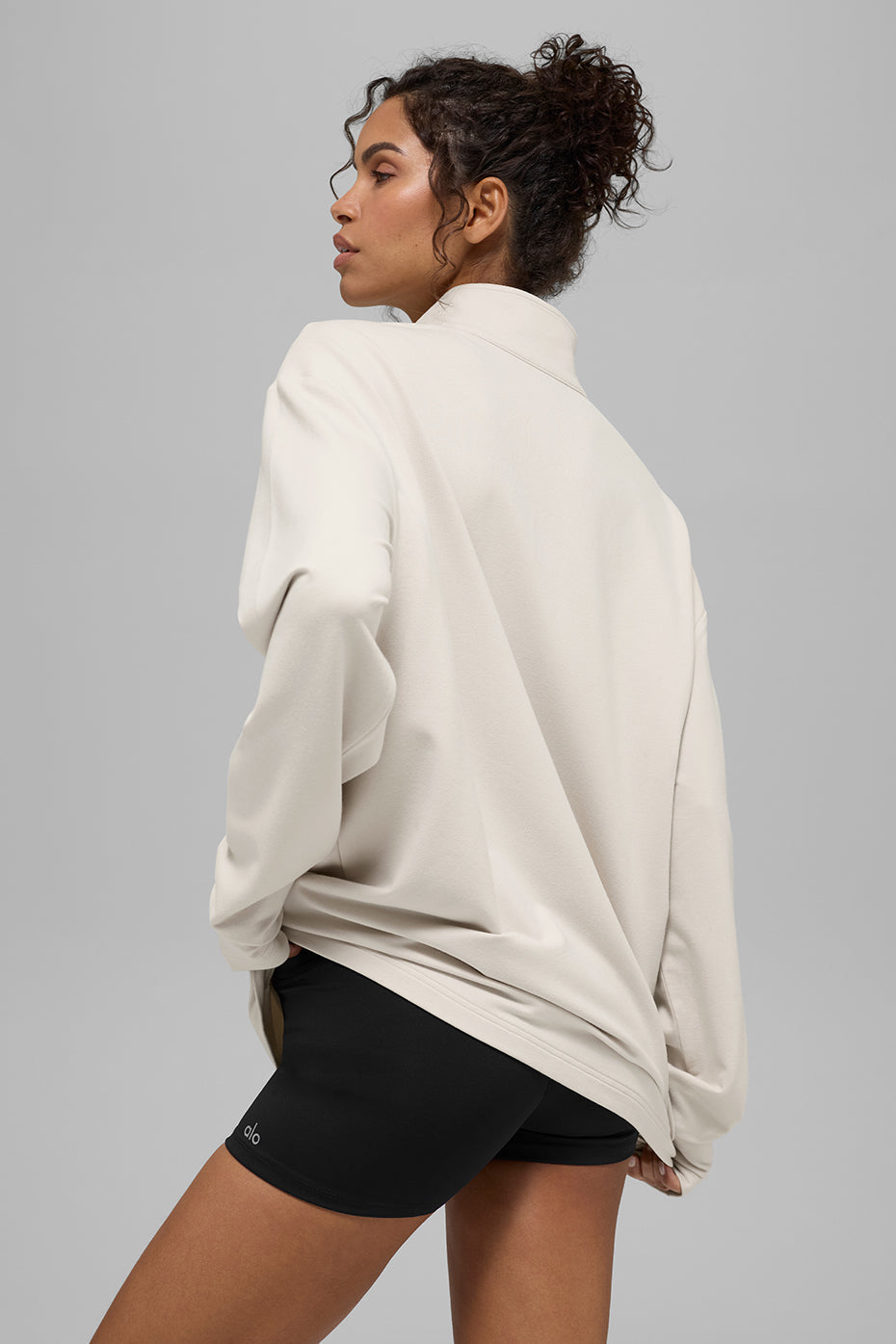 alo Double Take Long Sleeve 1/4 Zip - Bone