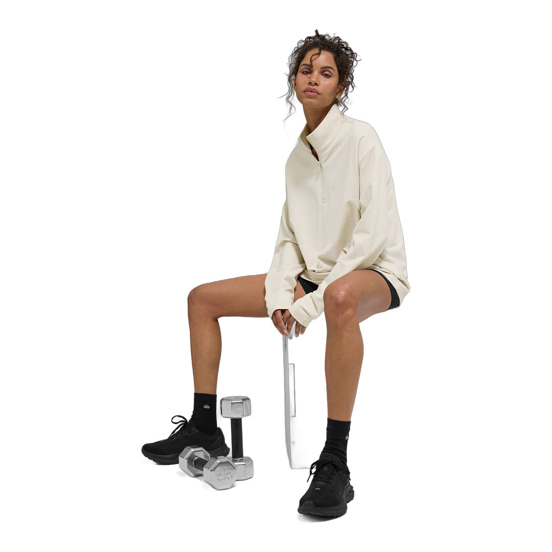 alo Double Take Long Sleeve 1/4 Zip - Bone