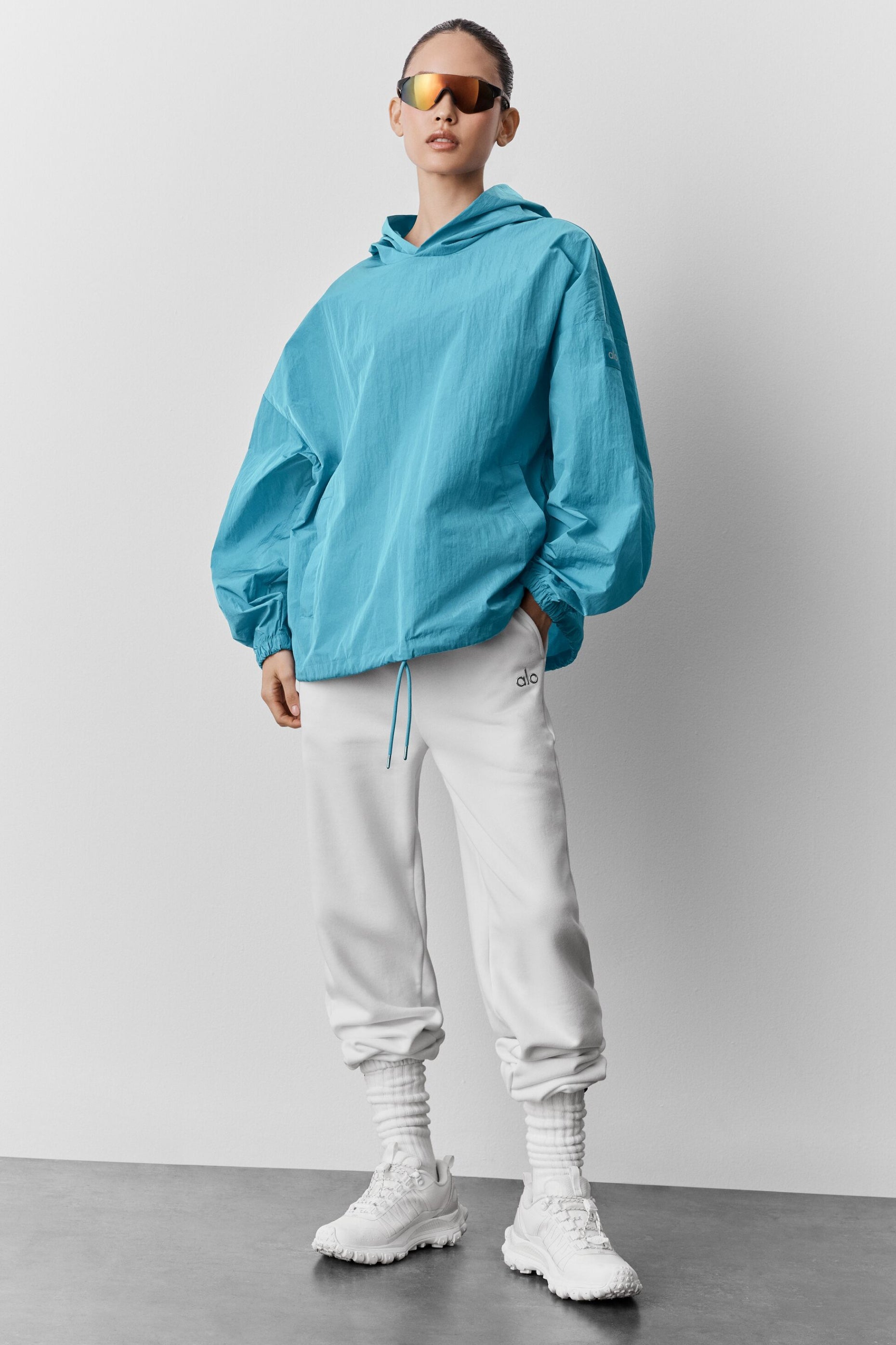 alo Axis Hooded Pullover - Blue Breeze