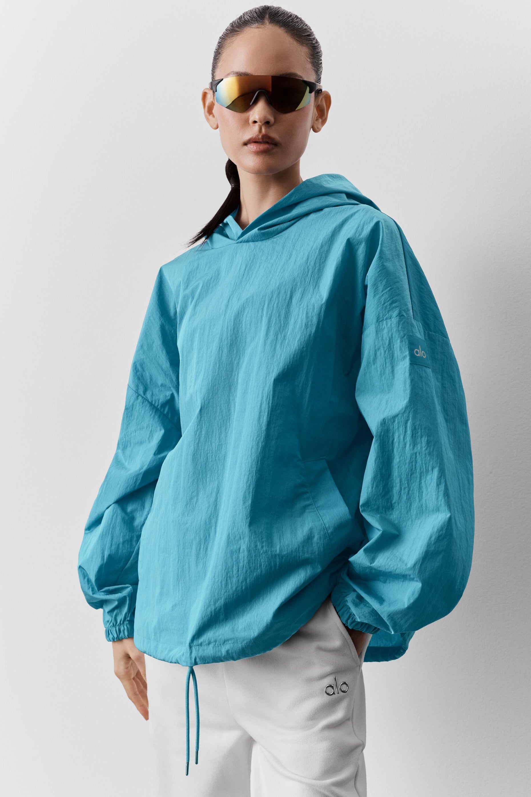 alo Axis Hooded Pullover - Blue Breeze