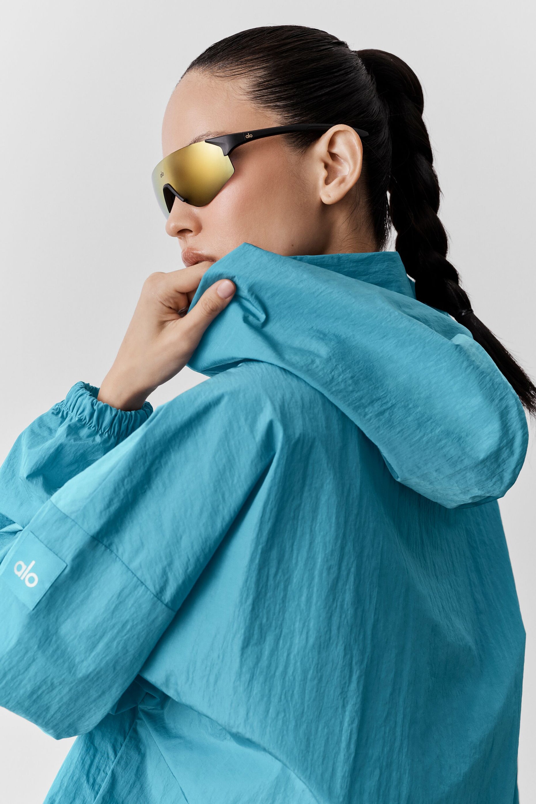 alo Axis Hooded Pullover - Blue Breeze