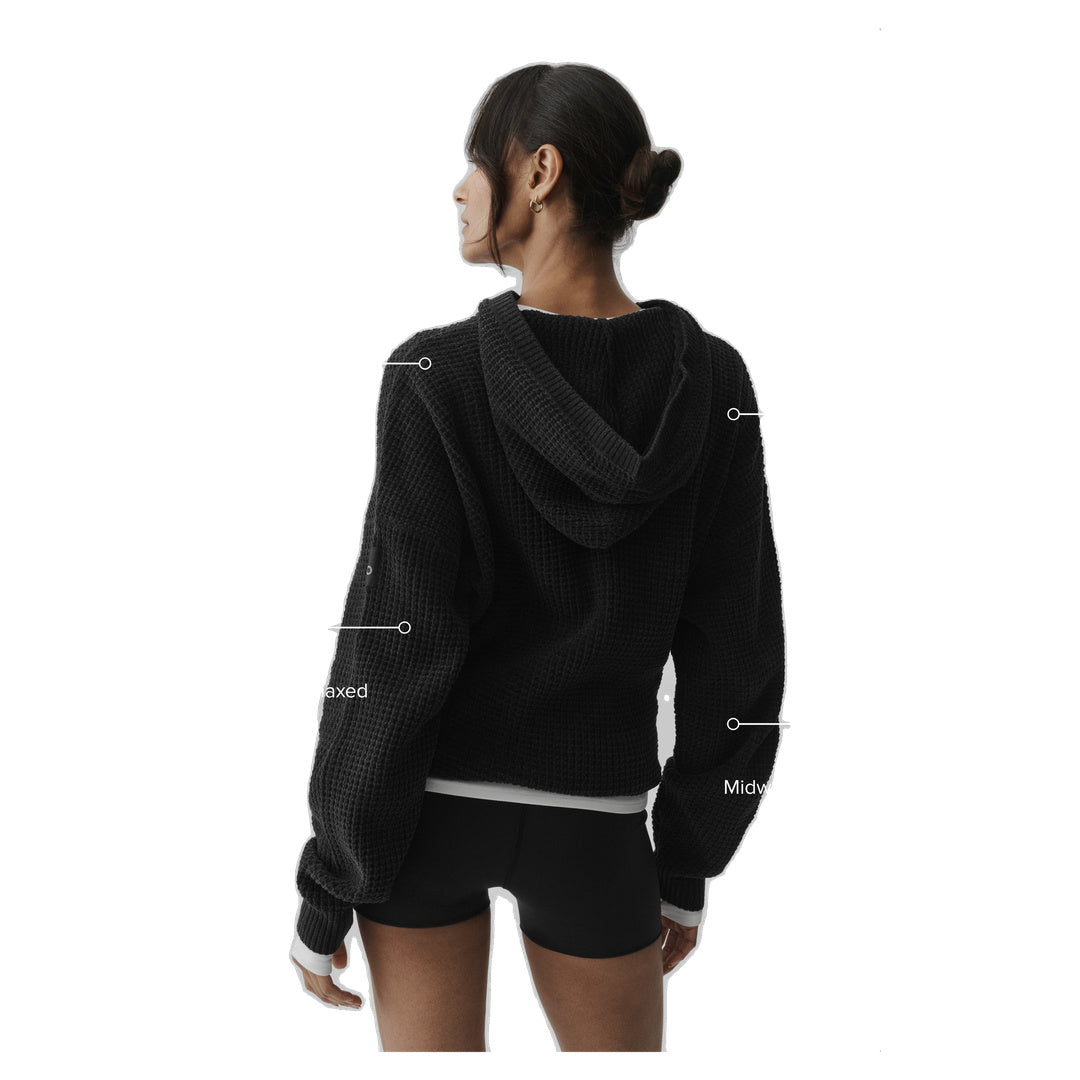 ALO Waffle Chenille Edition Hoodie - Black