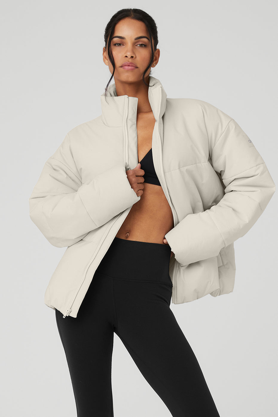 alo Stretch Woven Street Puffer - Bone