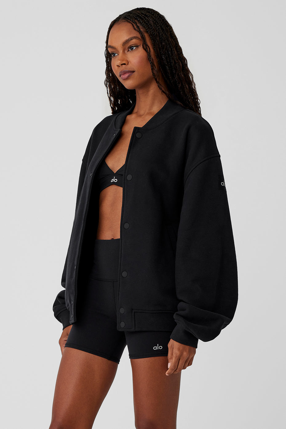 alo Renown Varsity Jacket - Black