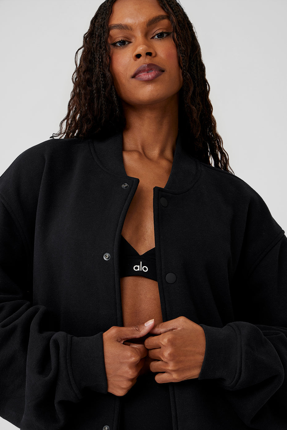 alo Renown Varsity Jacket - Black
