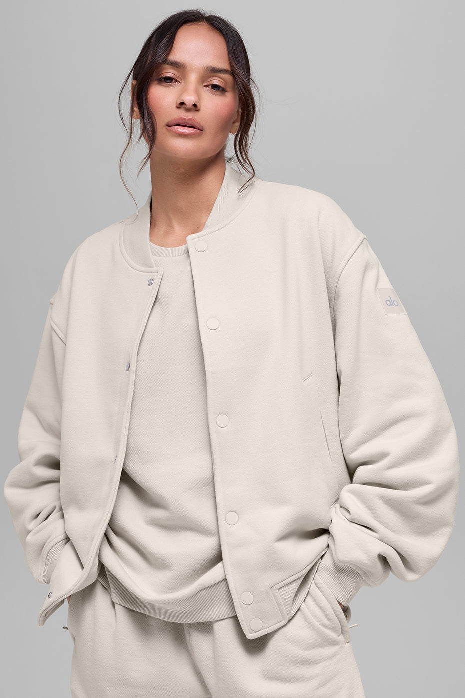 alo Renown Varsity Jacket - Bone